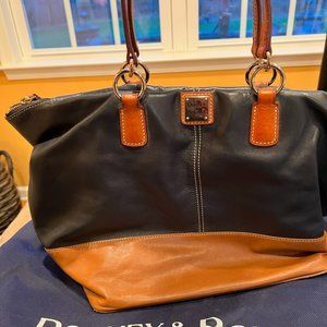 Dooney & Bourke Tote Bag **  Navy and Tan Leather